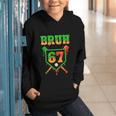 Bruh 67 Baseball Christmas Gingerbread Drip Number 67 Player Graphic Youth Hoodie Bruh 67 Baseball Christmas Gingerbread Drip Number 67 Player Graphic Youth Hoodie