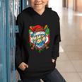 Christmas Baseball Ice Cream Drip Santa Baseball Player Kids Graphic Youth Hoodie