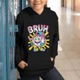 Drip Baseball Boy Youth Kid Ice Cream Dripping Baseball Bruh Graphic Youth Hoodie