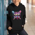 Happy 100 Days Of School Baseball Drip Theme Party 100th Day Graphic Youth Hoodie Happy 100 Days Of School Baseball Drip Theme Party 100th Day Graphic Youth Hoodie