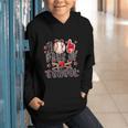 Happy 100 Days Of School Baseball Girls Coquette Bow Teacher Graphic Youth Hoodie