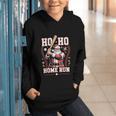 Ho Ho Home Run Baseball Christmas Holiday Sports Santa Graphic Youth Hoodie