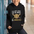 I'm Just Here For The Snacks And Commercials Baseball Graphic Youth Hoodie I'm Just Here For The Snacks And Commercials Baseball Graphic Youth Hoodie