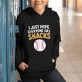 I Just Hope Everyone Has Snacks Baseball Game Day Fan Graphic Youth Hoodie