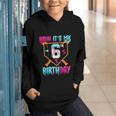 Kids Baseball Drip Bruh It's My 6th Birthday Boy Ice Cream Drip Graphic Youth Hoodie