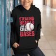 Kids Stealing Hearts Like I Steal Bases Cute Baseball Boys Graphic Youth Hoodie