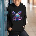 Neon Dripping Baseball And Bats Colorful Sports Art Graphic Youth Hoodie Neon Dripping Baseball And Bats Colorful Sports Art Graphic Youth Hoodie