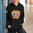 Puerto Rican Flag Baseball Player Boricua Pride Beisbol PR Graphic Youth Hoodie Puerto Rican Flag Baseball Player Boricua Pride Beisbol PR Graphic Youth Hoodie