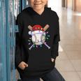 Santa Sports Christmas Baseball Player Graphic Youth Hoodie
