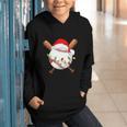 Santa Sports For Men Boys Christmas Baseball Player Graphic Youth Hoodie