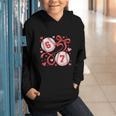 Six Seven Baseball Lover Sports Red Heart Bow Valentine Girl Graphic Youth Hoodie