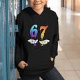 Six Seven Ice Cream Drip Cool Meme 67 Number Baseball Graphic Youth Hoodie