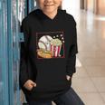 Smiling Baseball Popcorn And Hot-Dog Cartoon Apparel Graphic Youth Hoodie Smiling Baseball Popcorn And Hot-Dog Cartoon Apparel Graphic Youth Hoodie