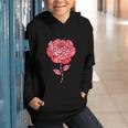 Sporty Rose Graphic With Baseball And Rugby Ball Petals Graphic Youth Hoodie