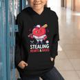 Stealing Hearts And Bases Baseball Player Valentine's Day Graphic Youth Hoodie Stealing Hearts And Bases Baseball Player Valentine's Day Graphic Youth Hoodie