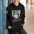 Strike Out Breast Cancer Baseball Warrior Graphic Youth Hoodie