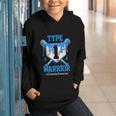 T1D Warrior Baseball Drip Diabetes Awareness Blue Ribbon Graphic Youth Hoodie