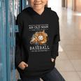 Never Underestimate An Old Man Who Still Plays Baseball Graphic Youth Hoodie