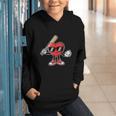 Valentines Day Heart Baseball Player Sports Boys Kids Men Graphic Youth Hoodie