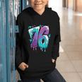 Vintage Baseball 76 Number Graphic Youth Hoodie