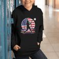 Women's Batter Patriotic American Flag Baseball Silks Graphic Youth Hoodie