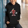 Women's Valentines Day Heart Baseball Player Sports Boys Kids Men Graphic Youth Hoodie