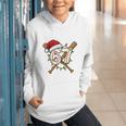 67 Baseball Xmas Lights Santa Hat Holiday Graphic Youth Hoodie