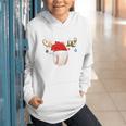 Baseball Christmas Reindeer Santa Hat Sports Player Xmas Graphic Youth Hoodie