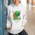 Baseball Life Style Ice Cream Drip Green Premium Tri-Blend Graphic Youth Hoodie