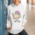 Cute Baseball Ice Cream Drip For Girls & Boys 2 Sides Graphic Youth Hoodie
