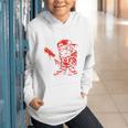 Drippy Baseball Mascot Valentine Heart Glasses Cartoon Graphic Youth Hoodie