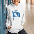 Fly The W Chicago Baseball Winning Flag Distressed Premium Tri-Blend Graphic Youth Hoodie