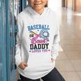 Gender Reveal Baseball Or Bows Daddy Loves You Graphic Youth Hoodie Gender Reveal Baseball Or Bows Daddy Loves You Graphic Youth Hoodie
