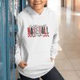 Retro Checkered Tired But Caffeinated Baseball Mom Leopard Graphic Youth Hoodie Retro Checkered Tired But Caffeinated Baseball Mom Leopard Graphic Youth Hoodie