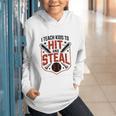 I Teach Kids To Hit And Steal Baseball Softball Coach Premium Tri-Blend Graphic Youth Hoodie I Teach Kids To Hit And Steal Baseball Softball Coach Premium Tri-Blend Graphic Youth Hoodie