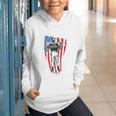 US Flag Baseball Player Batter Sport Lover Team Coach Family Graphic Youth Hoodie