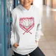 Valentines Baseball Boys Ice Cream Drip Heart Youth Kids Graphic Youth Hoodie