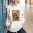 Vintage Japanese Ukiyo-e Baseball Cat Batting Graphic Youth Hoodie Vintage Japanese Ukiyo-e Baseball Cat Batting Graphic Youth Hoodie