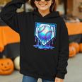 Baseball Drip Ice Cream Blue Glow Melt Ball Graphic Graphic Youth Hoodie