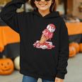 Baseball Ice Cream Drip Youth Strawberry Baseball Red Graphic Youth Hoodie