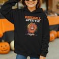 Baseball Lifestyle Ice Cream Drip Baseball Glove Crossed Bat Graphic Youth Hoodie