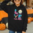 Baseball Love Drip Ice Cream Colorful Baseball Graphic Youth Hoodie