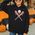 Dripping Pink Baseball Crossed Bats Summer Graphic Youth Hoodie Dripping Pink Baseball Crossed Bats Summer Graphic Youth Hoodie