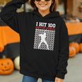 I Hit 100 Days Of School Baseball 100 Day Of School Graphic Youth Hoodie I Hit 100 Days Of School Baseball 100 Day Of School Graphic Youth Hoodie
