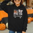 I'm Just Here For The Snacks Baseball Coquette Game Day Girl Graphic Youth Hoodie I'm Just Here For The Snacks Baseball Coquette Game Day Girl Graphic Youth Hoodie