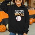 I Just Hope Everyone Has Snacks Baseball Game Day Fan Graphic Youth Hoodie