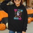 Kids Baseball Drip Bruh It's My 6th Birthday Boy Ice Cream Drip Graphic Youth Hoodie