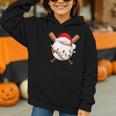 Santa Sports For Men Boys Christmas Baseball Player Graphic Youth Hoodie