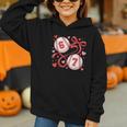 Six Seven Baseball Lover Sports Red Heart Bow Valentine Girl Graphic Youth Hoodie