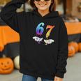 Six Seven Ice Cream Drip Cool Meme 67 Number Baseball Graphic Youth Hoodie